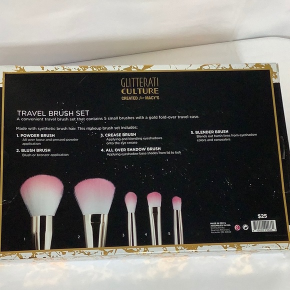 NWT Glitterati Culture Travel Brush Set - Picture 2 of 3